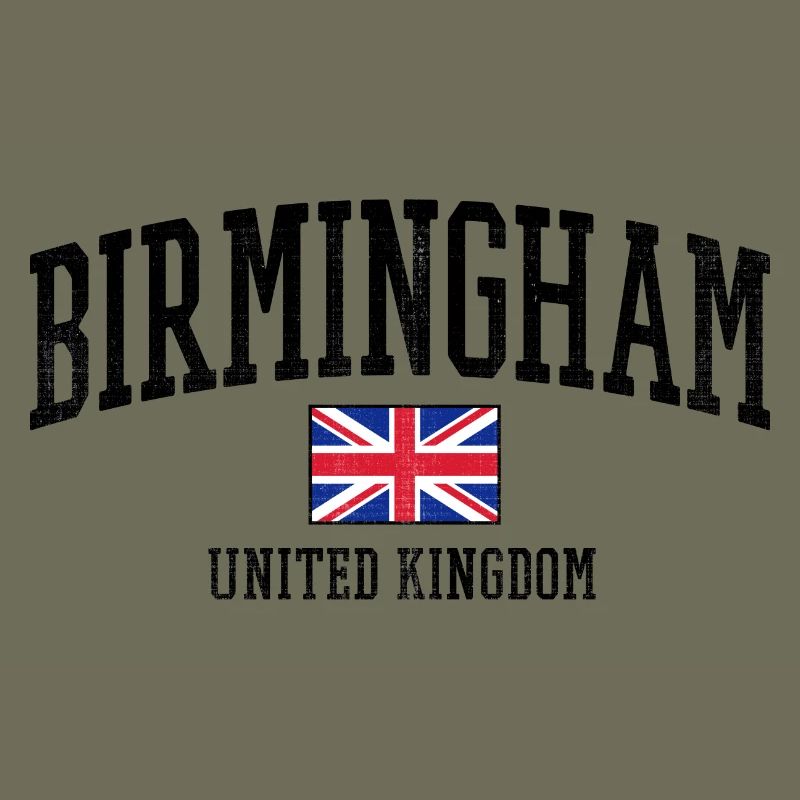 Conception de Birmingham avec drapeau britannique