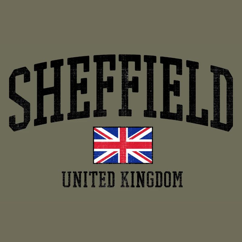 Sheffield, Royaume-Uni, drapeau vieilli