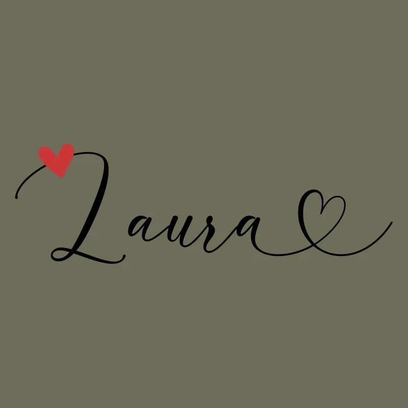 Laura Surname First name Calligraphy Heart
