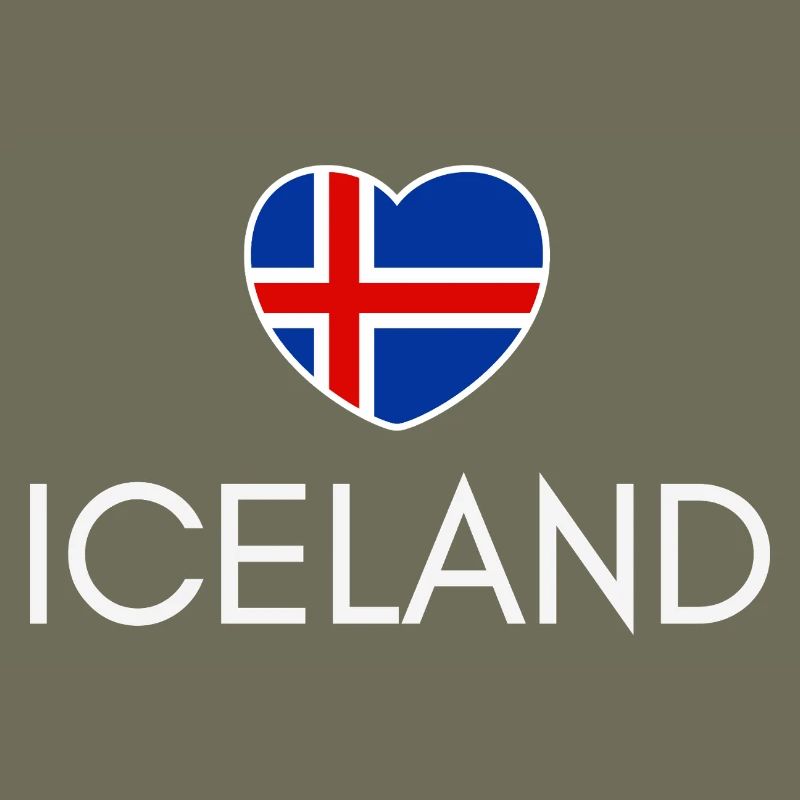 Herz mit isländischer Flagge, isländischer Stolz