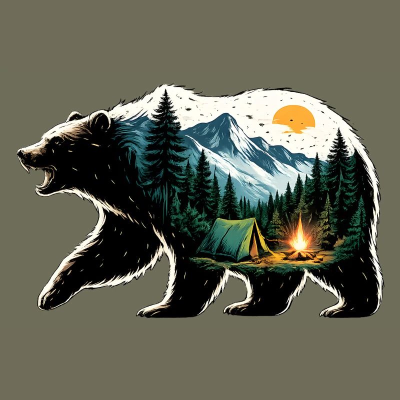 Ursine Adventure: Mountain Camping