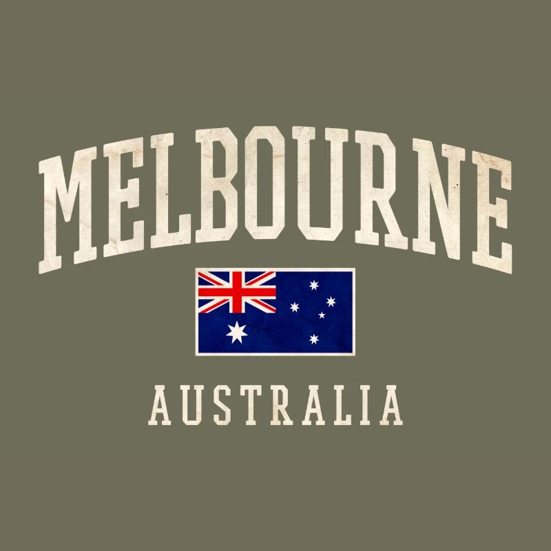 Melbourne Australien Design mit Flagge