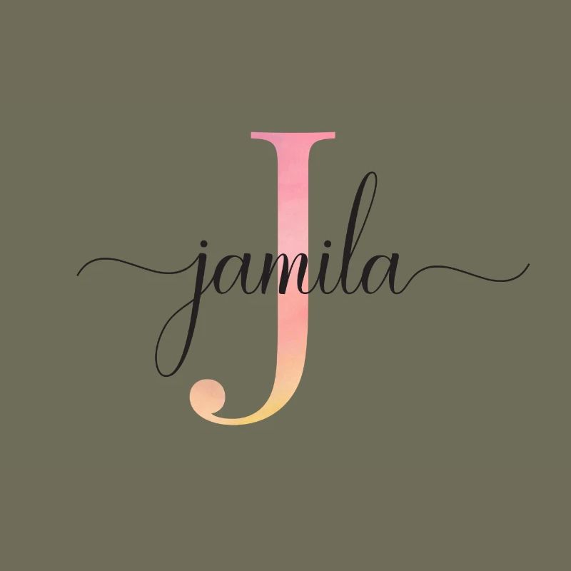 J | Monogramme | Nom | Jamila|Aquarelle