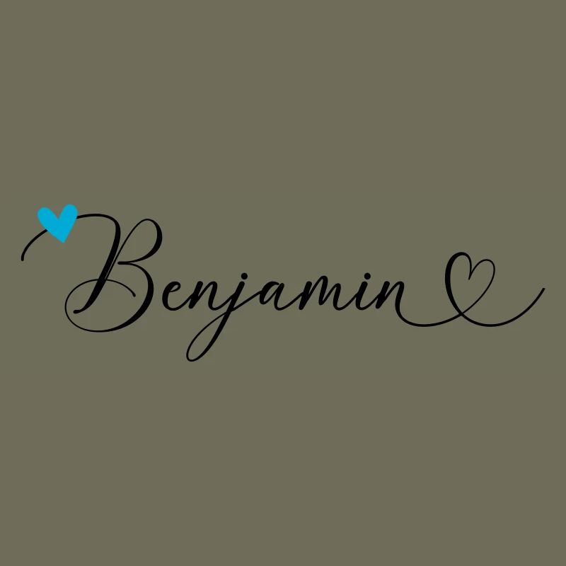 Benjamin Last name First name Calligraphy heart