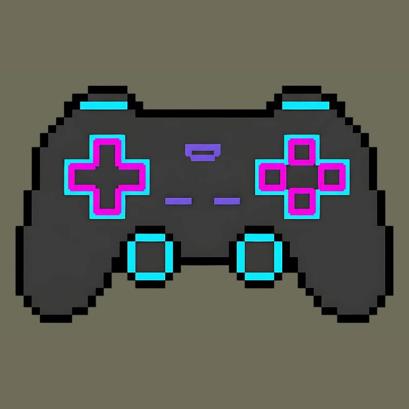 Autocollant Pixel Game Controller Retro 8 Bits Shirt