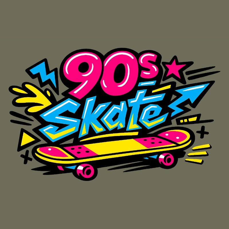 90s Skateboard Retro Flair