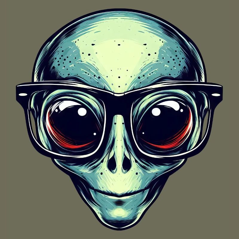 Nerdiges Alien mit Brille