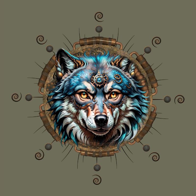 Fantastic steampunk wolf.