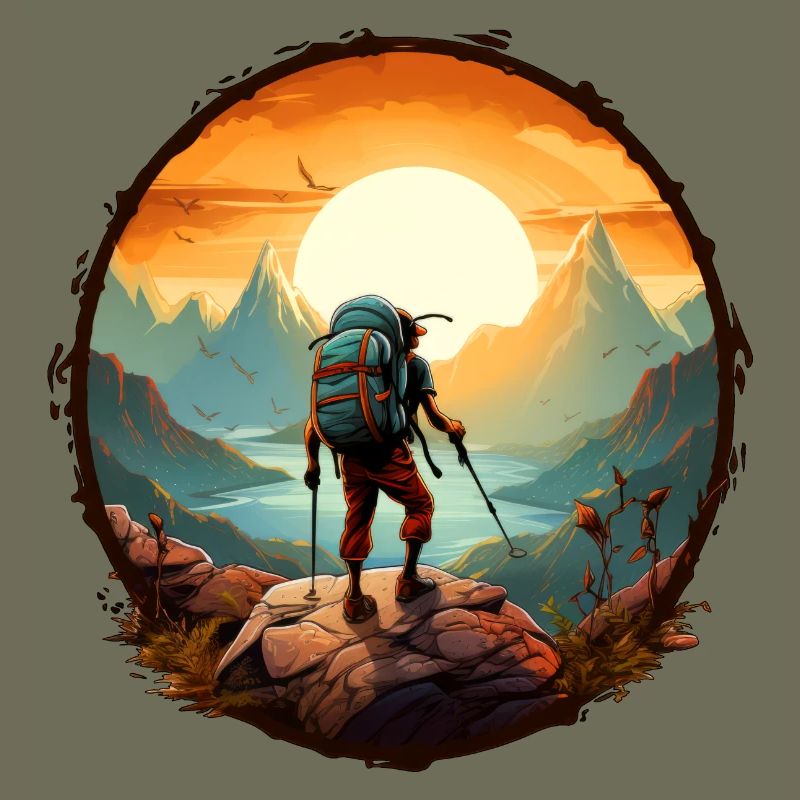 Mountaineers before sunrise