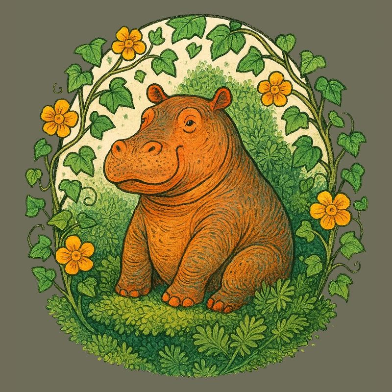 Verspieltes Nilpferd im Ivy Circle