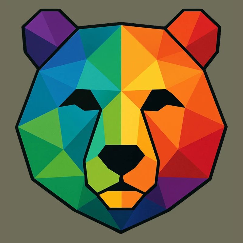 Bunte Pop-Art-Low-Poly-Bär