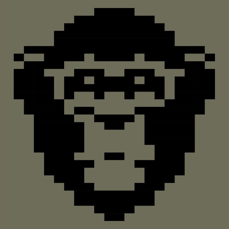 pixelated monkey face design