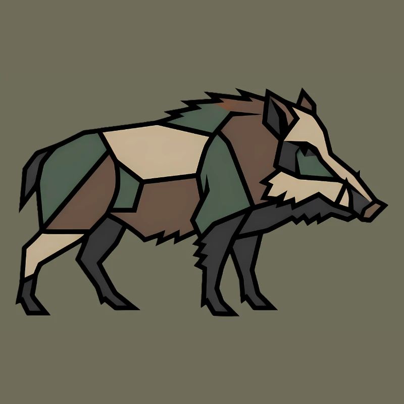 Geometric Boar Low Poly