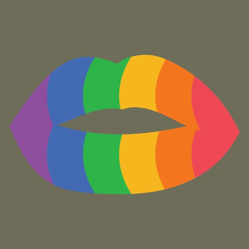 Rainbow Lips Art Print