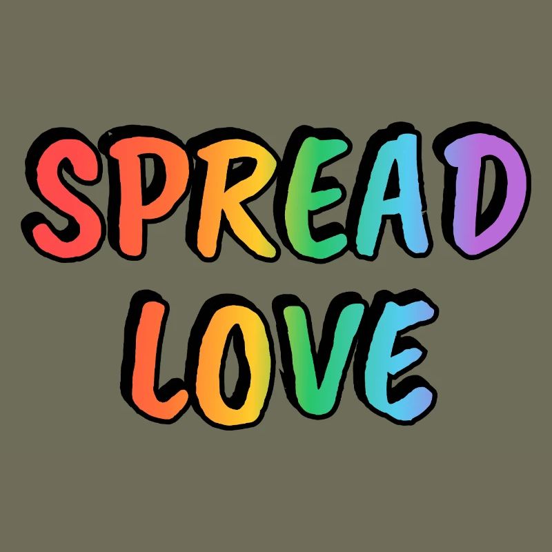 Spread Love Rainbow Text LGBT Pride