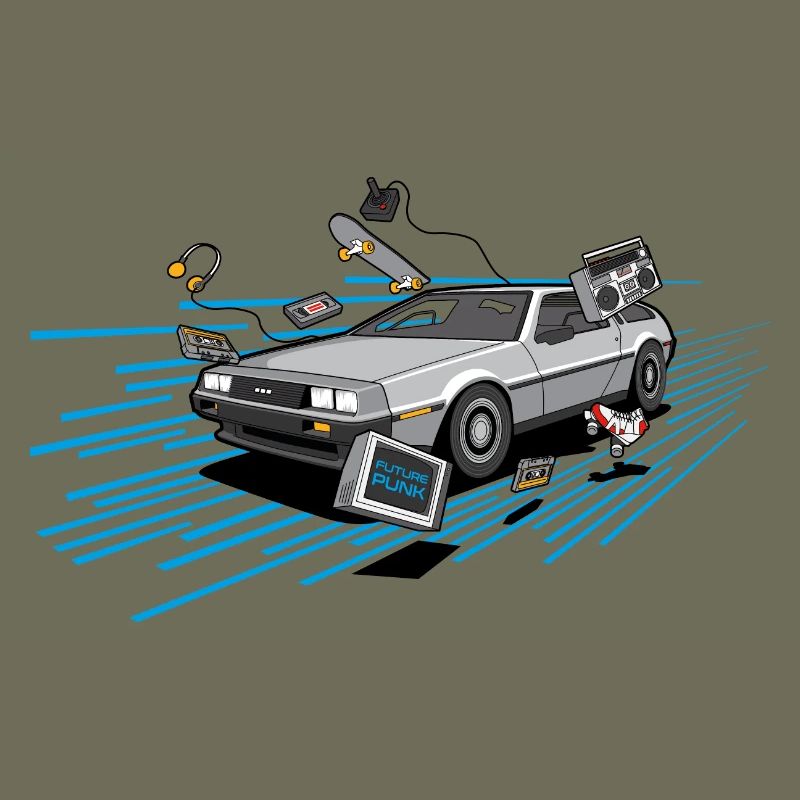 Delorean Oldtimer Youngtimer Retro Future bleu 80s