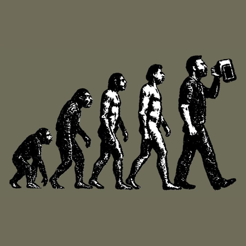 Evolution zum Biertrinker Grunge Design