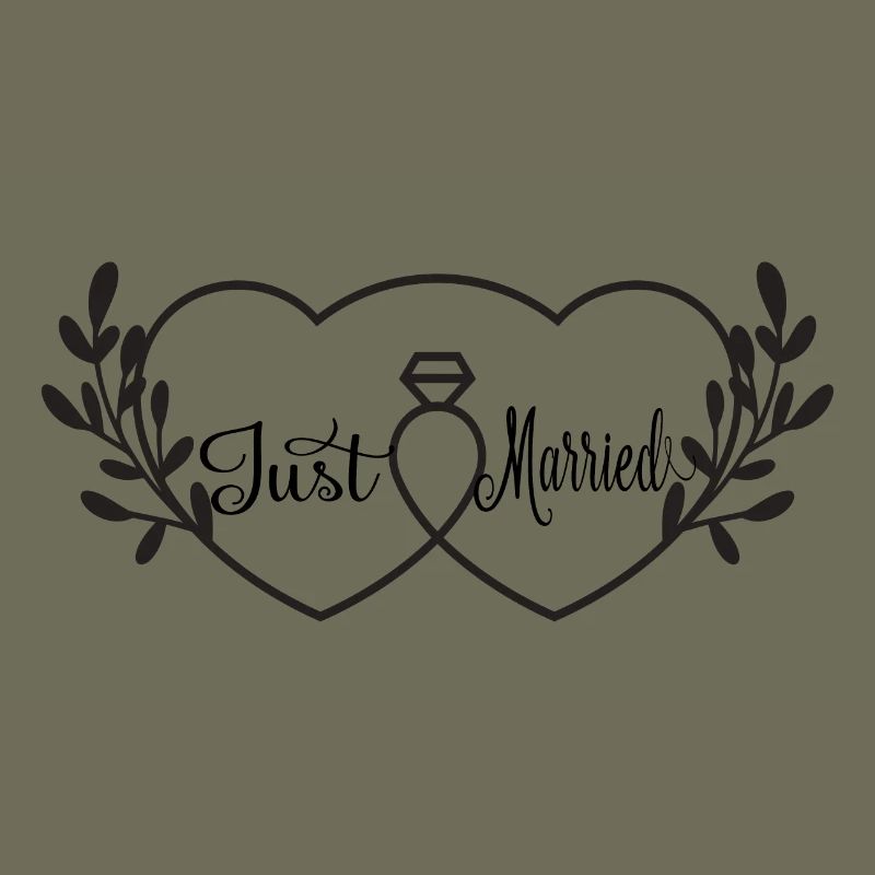 Verschlungene Herzen & Ring - Just Married