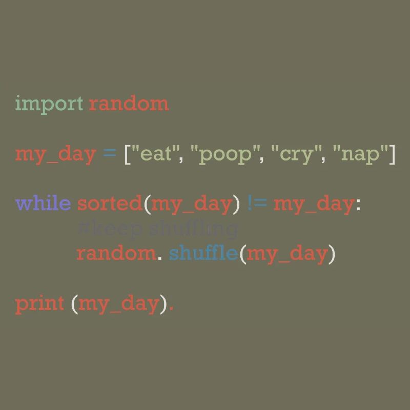 Drôle de code python sur la vie quotidienne, bébé