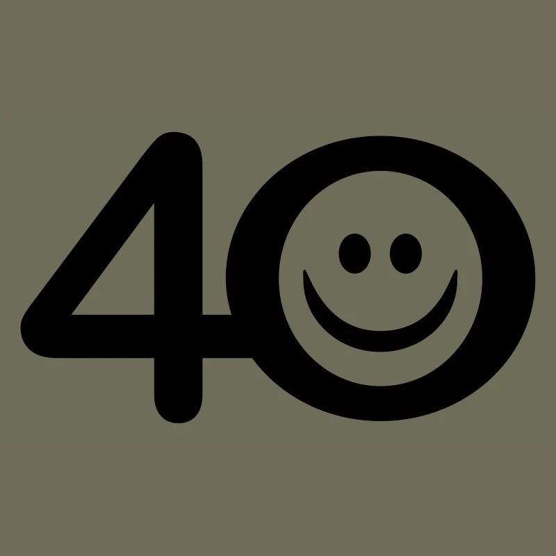 Zum Vierzigsten: 40 mit Lächel-Emoticon