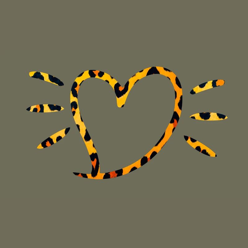 Leopard Herz mit Sonnenstrahlen