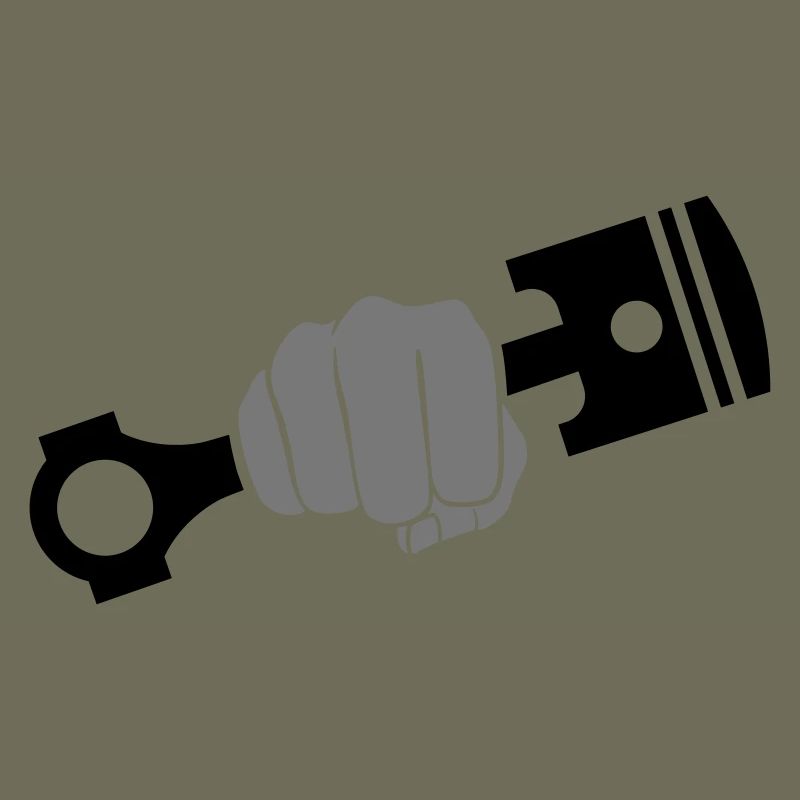 Fist holds engine piston