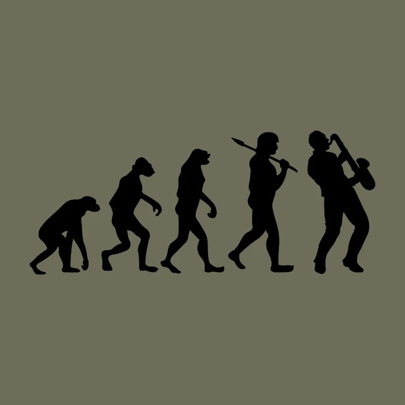 Evolution Saxophon Musik Geschenk Saxophonist