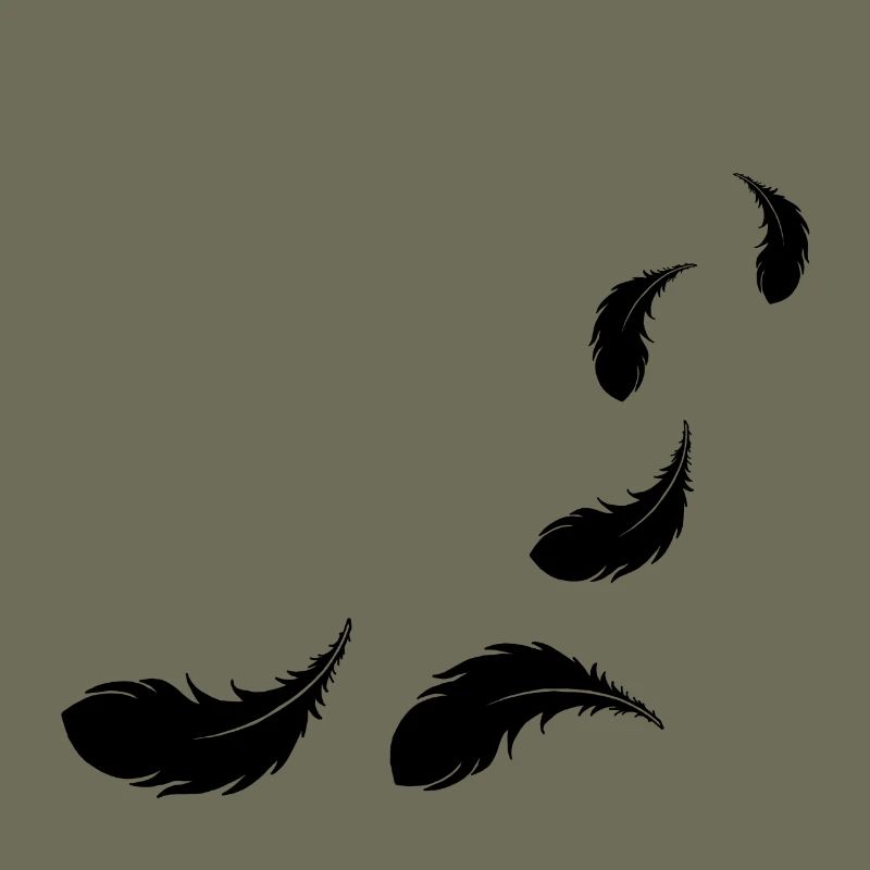 flying feathers black