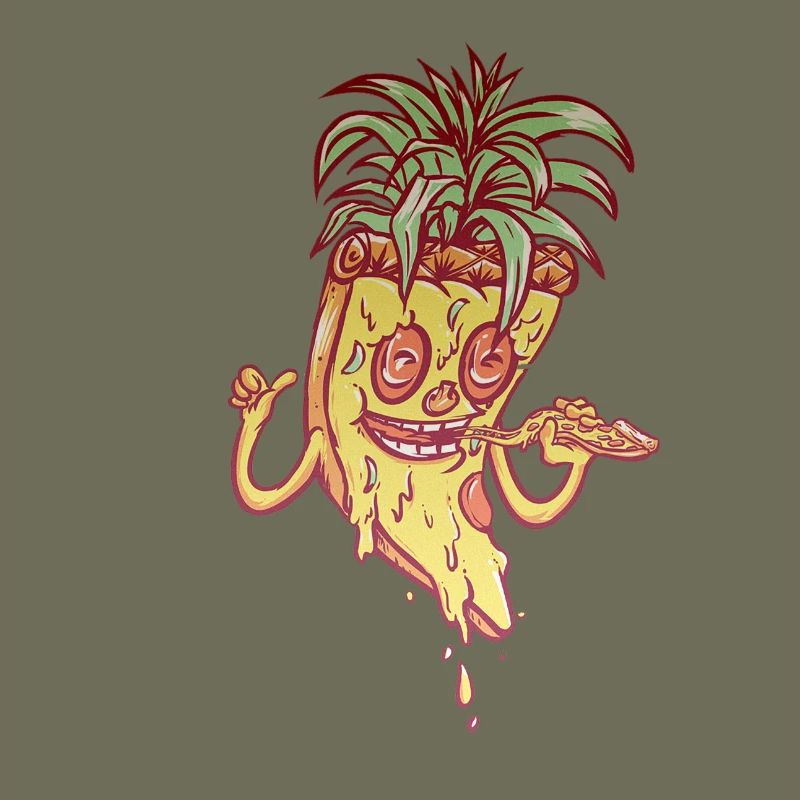 Funky Mascot Pineapple Pizza