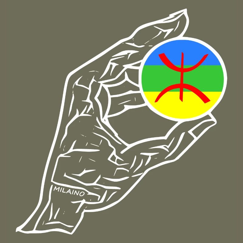 Drapeau de la main Amazigh