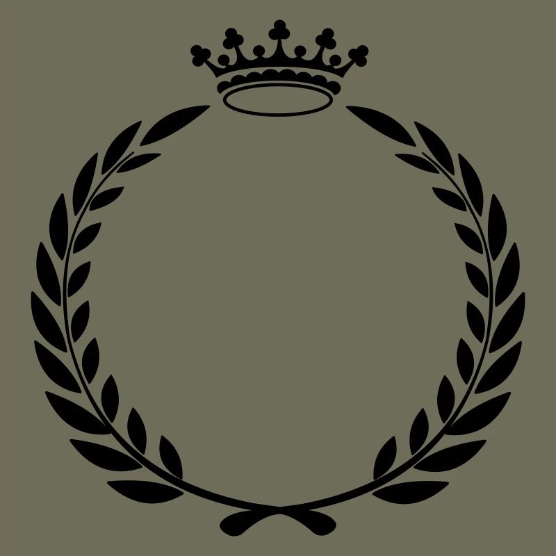 Laurel wreath with crown