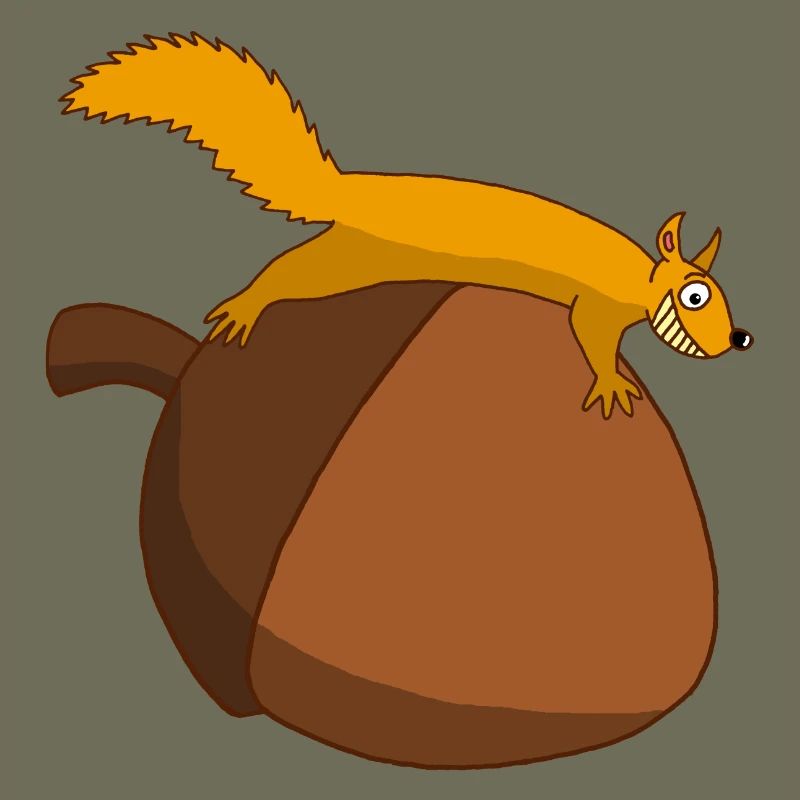 Das Eichhörnchen gegen die Eichel