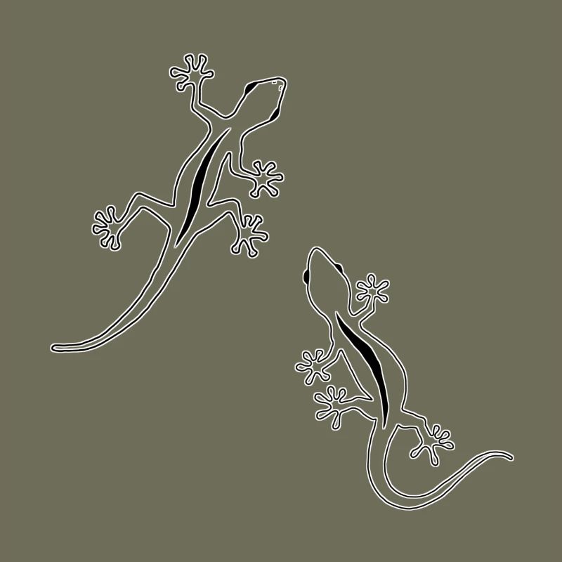 Two Lizards (b&w)