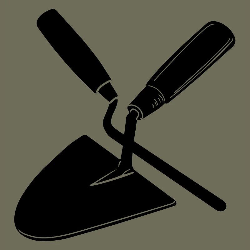 Clou et truelle à joint, outils de maçon
