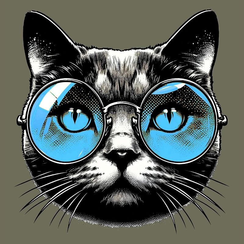 Katze mit Brille