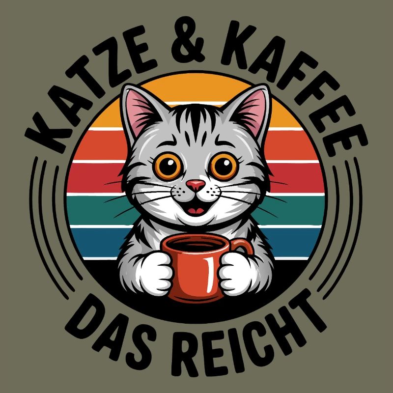 Kaffee Kater Retro Kreis