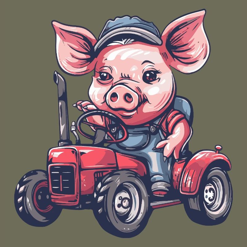 Pig Tractor Farmer