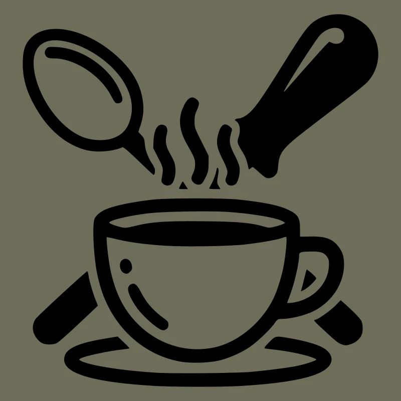 Barista Logo Siebträger Dampf Vektor