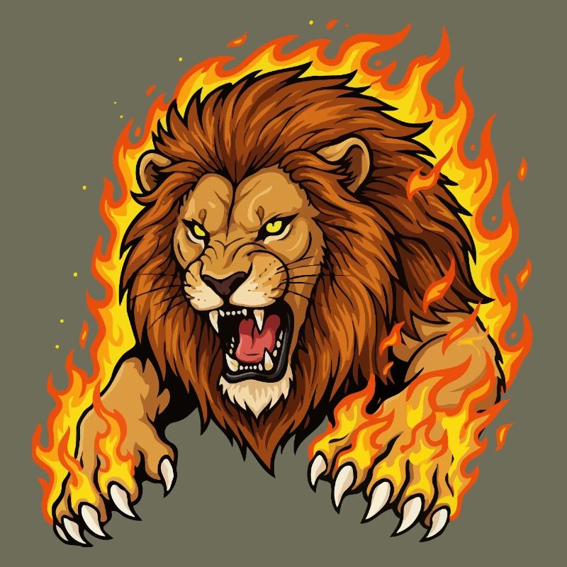 Lion in Flames