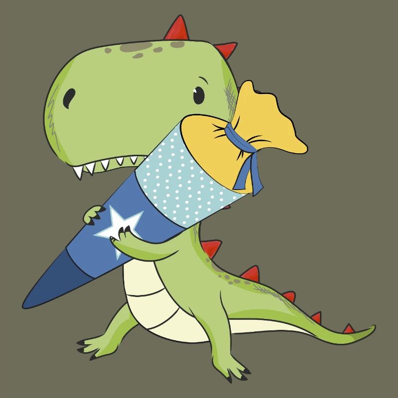 Dino avec cône d’école