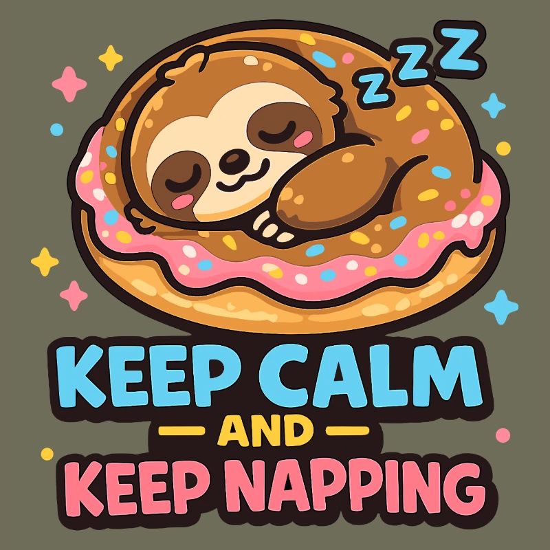 Donut Sleeping Sloth Illustration