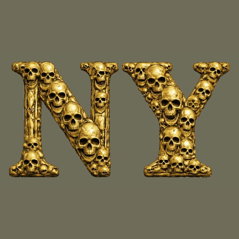 Golden Skull NY Monogram