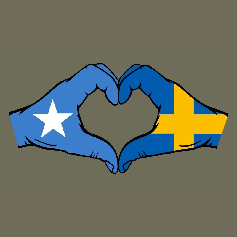 Somalie Suède Drapeau Mains Coeur Forme