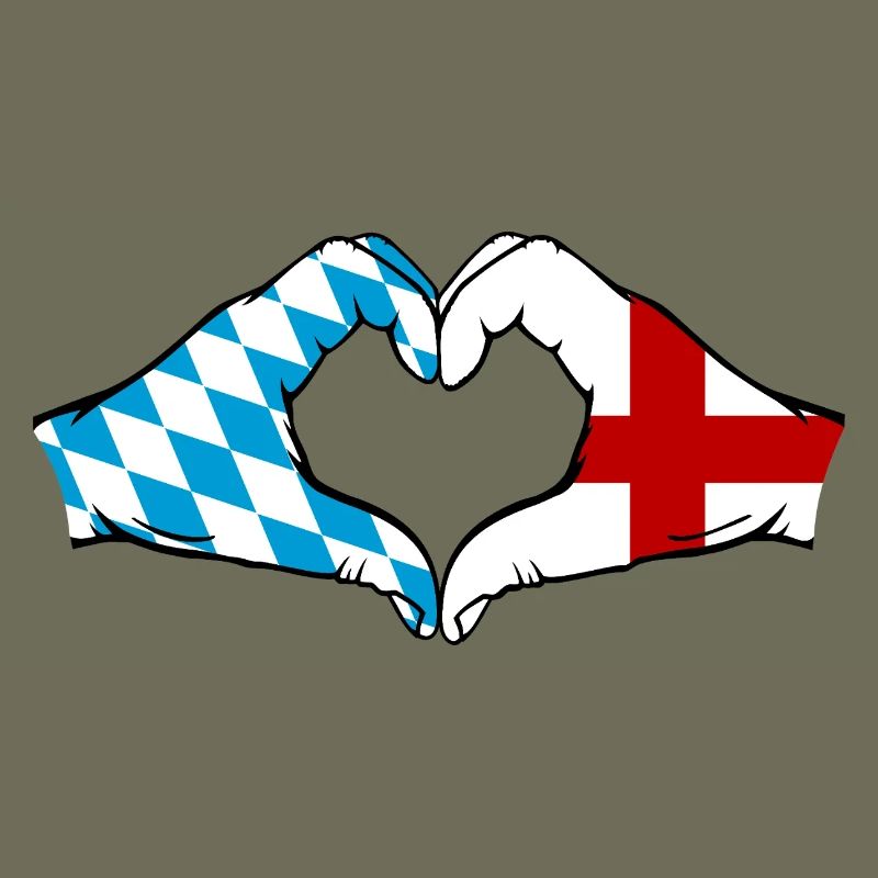 Bavière, Angleterre, Drapeau, Forme de coeur