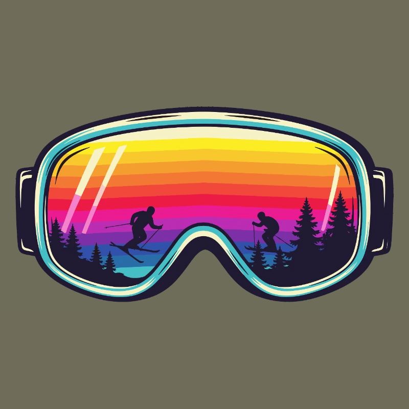 Ski Goggles Sunset Forest