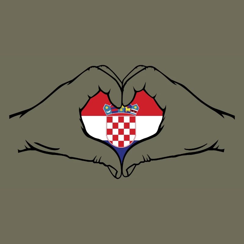 Croatia Flag Heart Shape