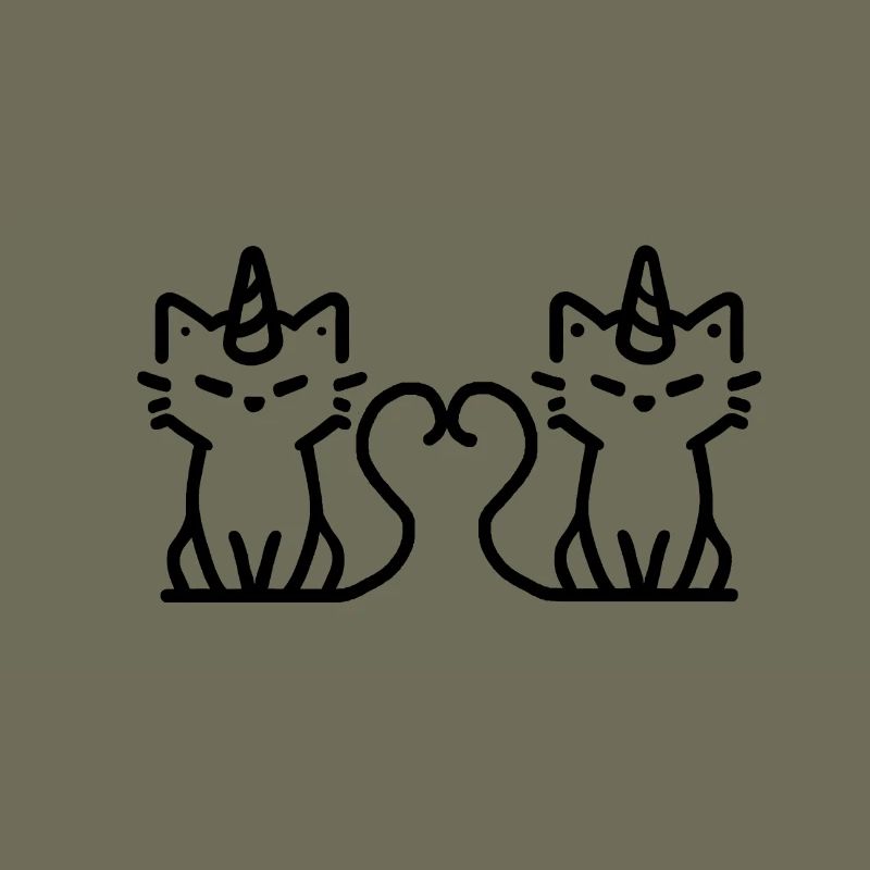 Katze-Einhörner verliebt