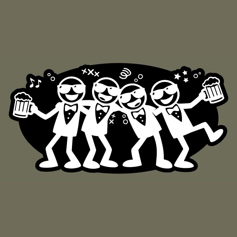 Bräutigam Freunde Gruppe Bier