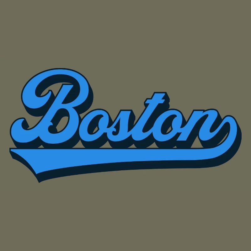 Boston Blue Script Rétro