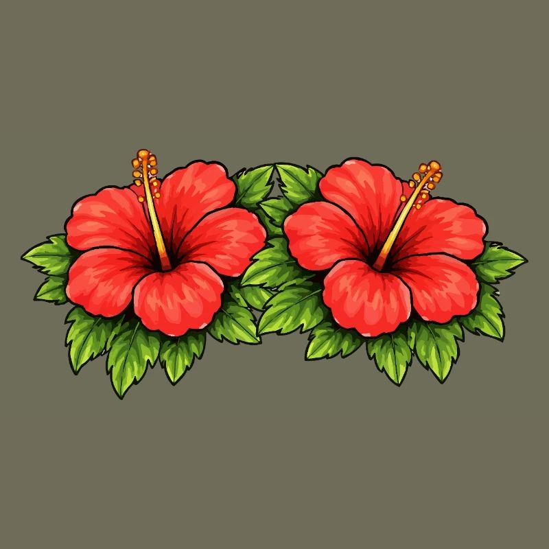 Double Hibiscus Tropics Pattern